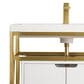 James Martin Vanities Boston 31.5" Single White Door Bathroom Vanity in Radiant Gold with 3 cm White Glossy Resin Countertop and Rectangular Sink, , large