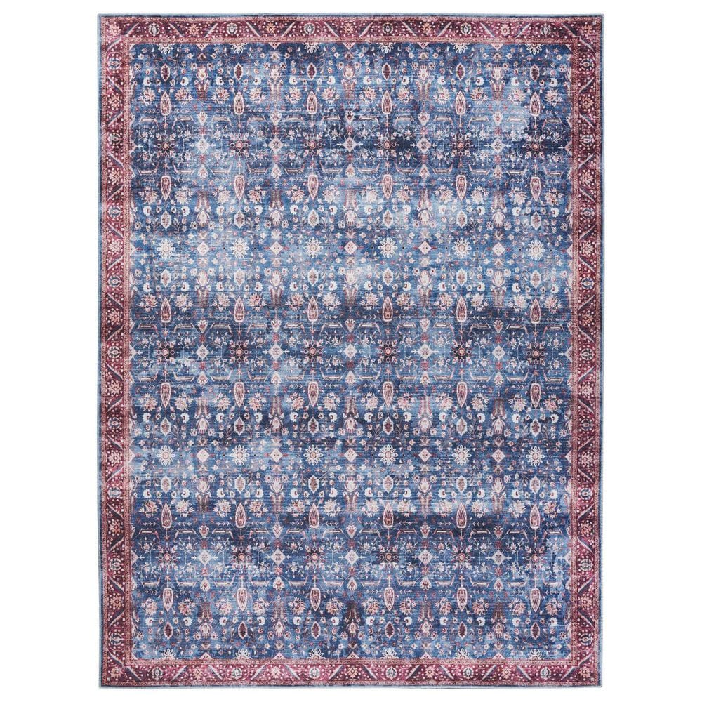 Nourison Grand Washables 4" x 6" Blue Brick Area Rug, , large