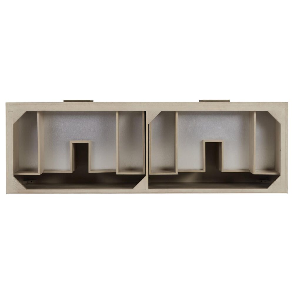 James Martin Vanities Emmeline 72" Double Bathroom Vanity in Pebble Oak with 3 cm Eternal Jasmine Pearl Quartz Top and Rectangular Sinks, , large