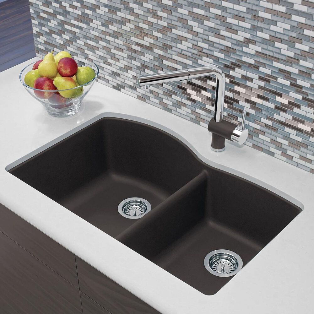 Blanco Diamond 32&quot; 1-3/4 Double Bowl Kitchen Sink in Cafe, , large
