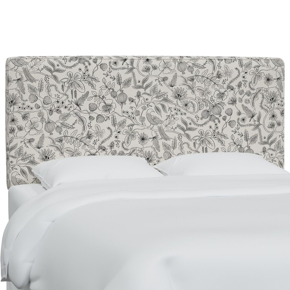 Rifle Paper Co Crafted by Cloth & Company Elly Full Headboard in Aviary Black/Cream, , large