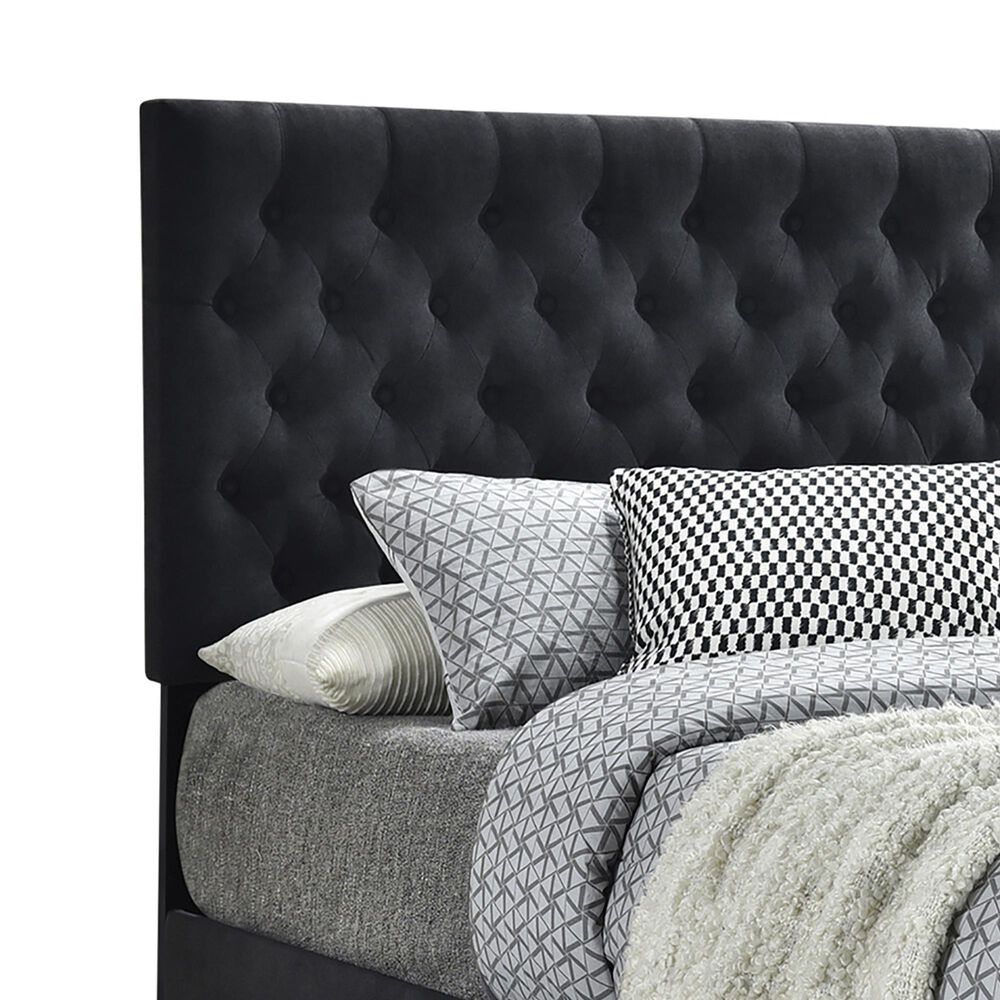 Pacific Landing Soledad Full Upholstered Storage Bed in Grey, , large