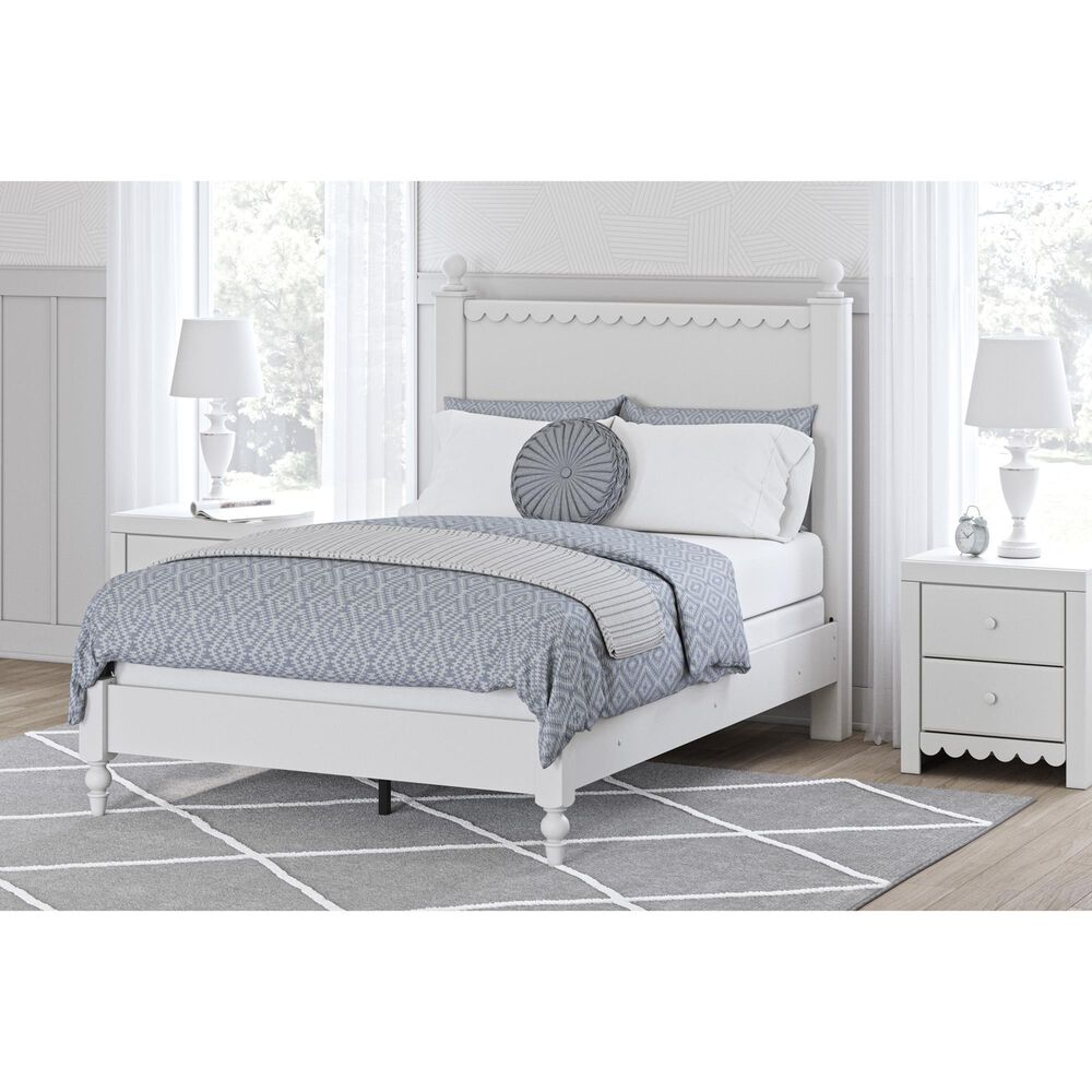 Ashley Mollviney Full Panel Bed in Matte White, , large