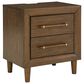 Ashley Lyncott Queen Panel Bed and Two Nightstands in Medium Brown, , large