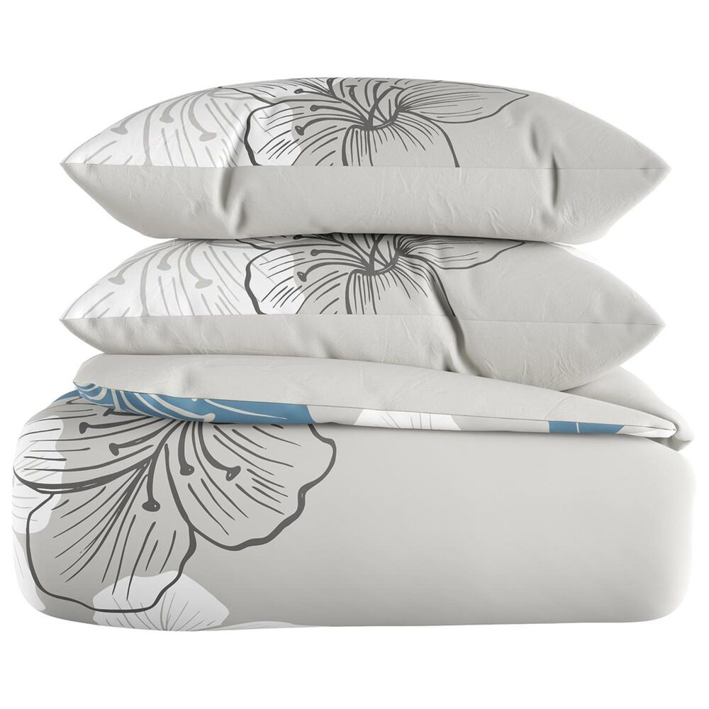 Timberlake Lavish Home &quot;Enchanted&quot; 3-Piece King Comforter Set in Blue &amp; White Floral, , large