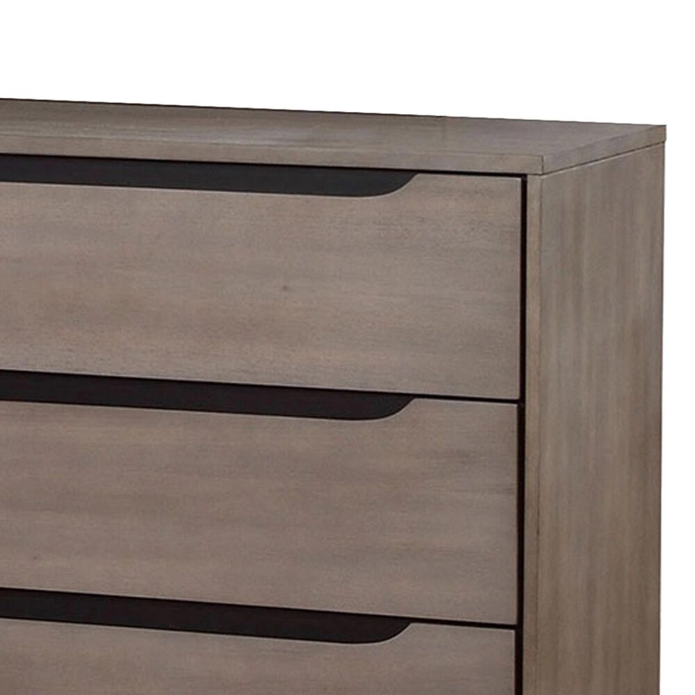 Furniture of America Lennart 6-Drawer Dresser and Mirror in Gray, , large