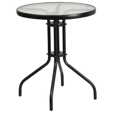 Flash Furniture Round Patio Bistro Table in Black, , large
