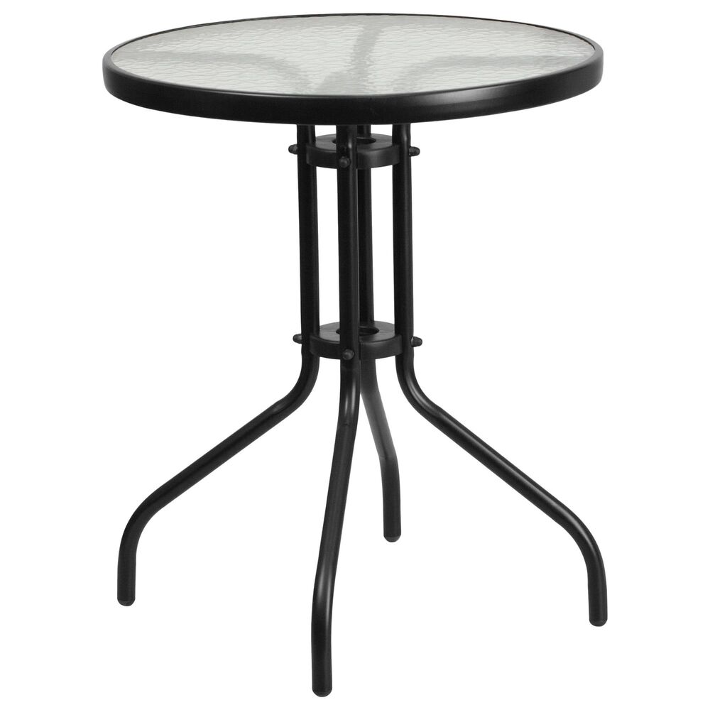 Flash Furniture Round Patio Bistro Table in Black, , large