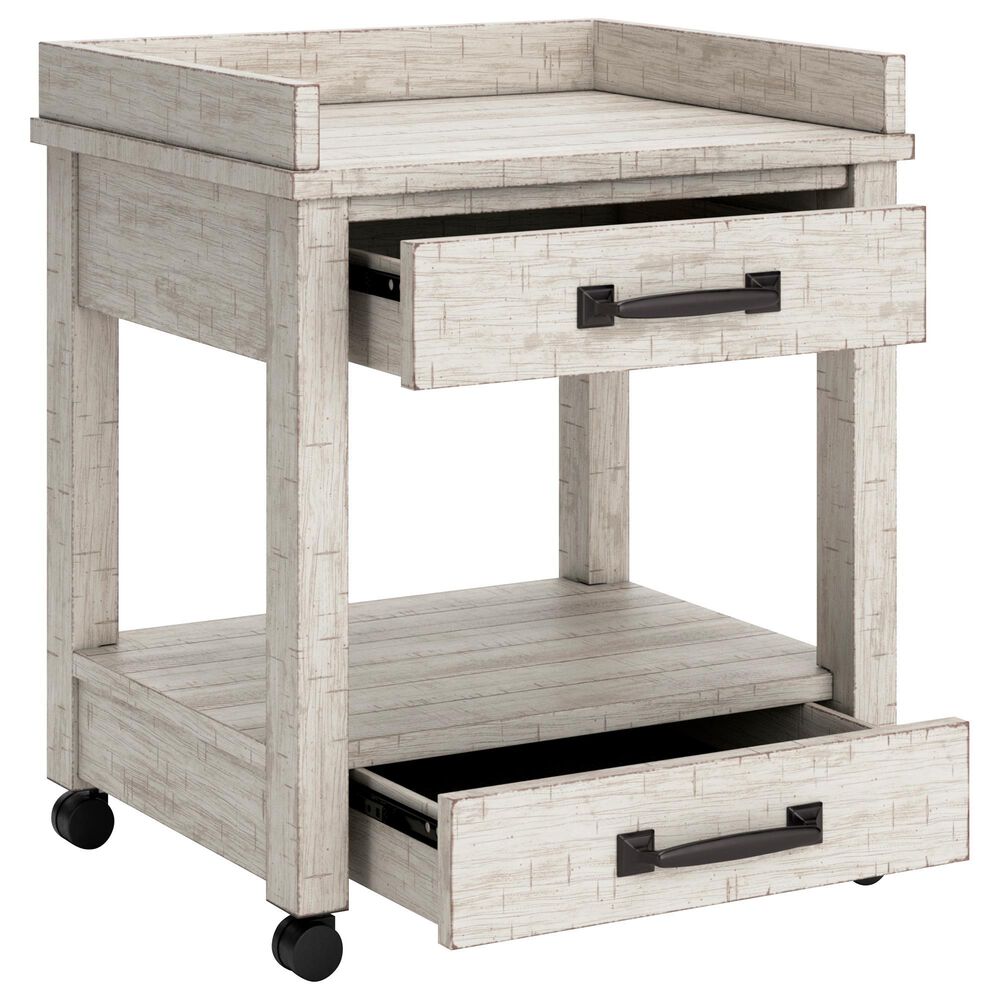 Ashley Carynhurst 3-Piece Office Desk Set in Whitewash, , large