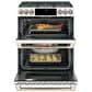 Cafe 30" Slide-In Gas Double Oven with Convection Range in Matte White with Brushed Bronze Handle, , large