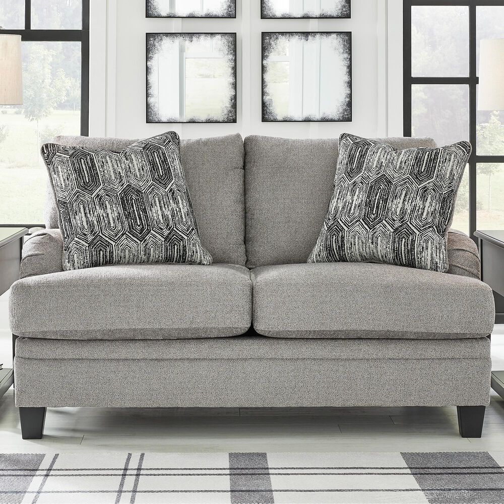 Ashley Davinca Stationary Loveseat in Charcoal, , large