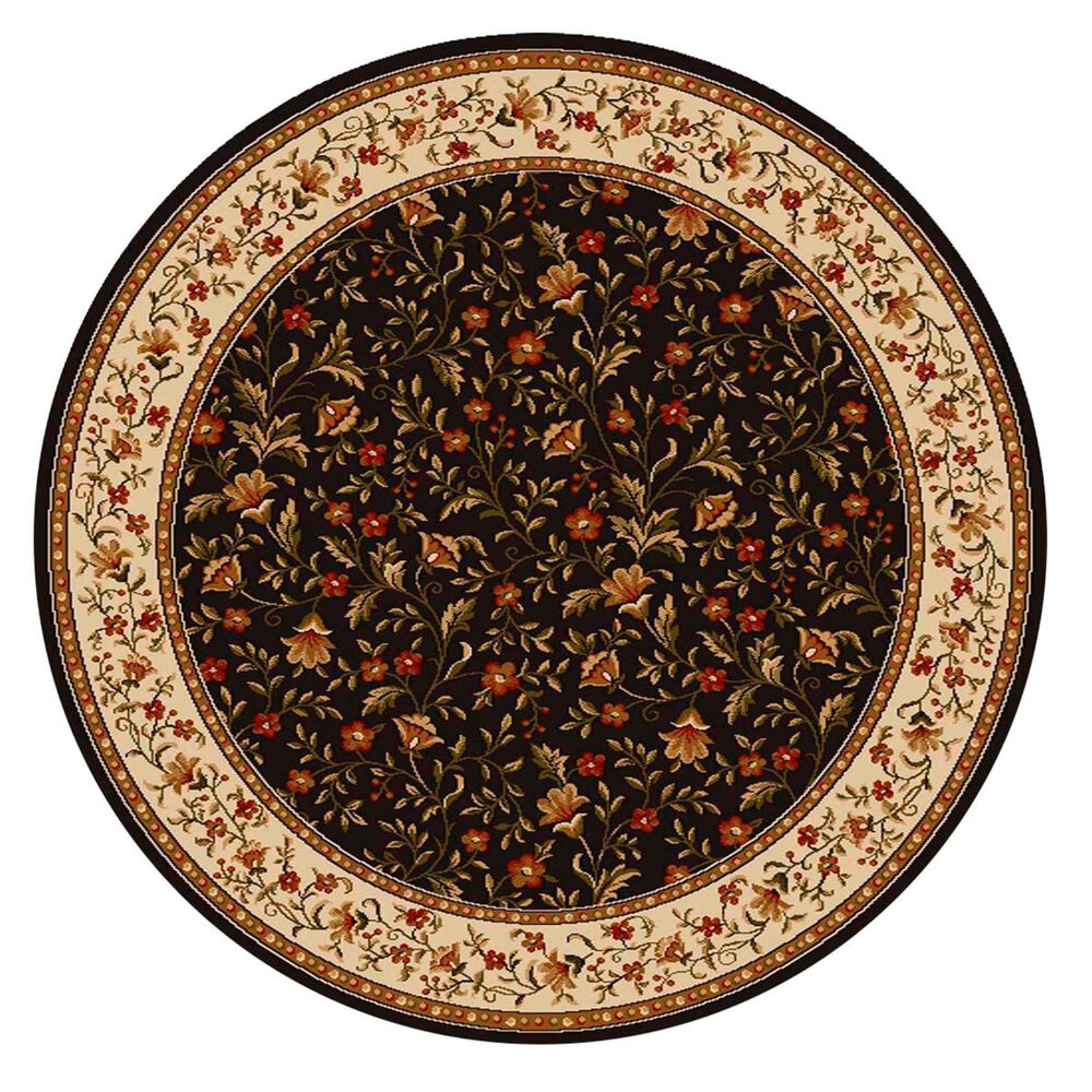 Radici USA Bergamo 1593 8' Round Brown Area Rug, , large