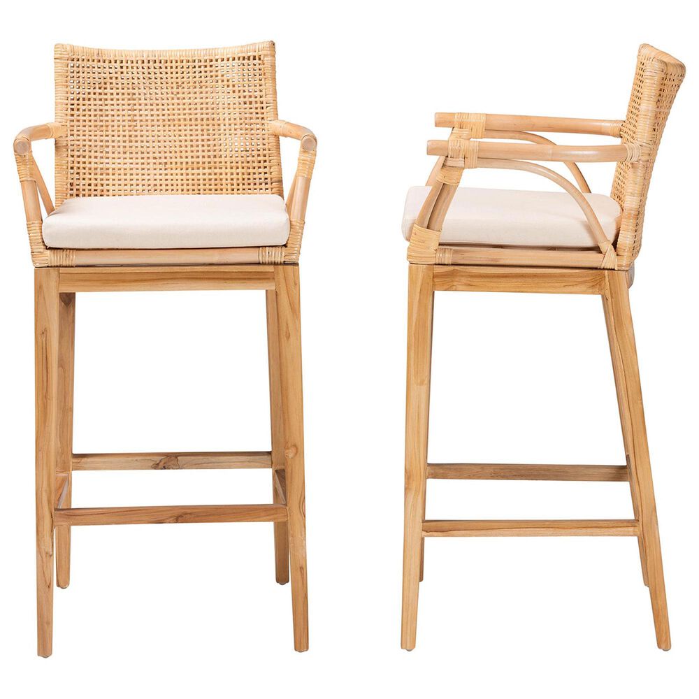 Baxton Studio Storsel Bar Stool in Natural (Set of 2), , large