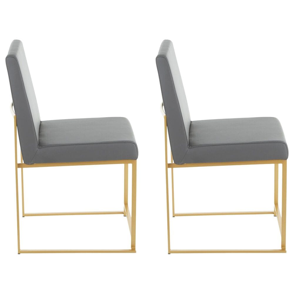 Lumisource Fuji Side Chair with Grey Cushion in Gold (Set of 2), , large