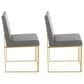 Lumisource Fuji Side Chair with Grey Cushion in Gold (Set of 2), , large