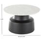 Maple and Jade 29" Pedestal Coffee Table with Faux Marble Top in Matte Black and White, , large