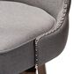 Baxton Studio Gradisca Swivel Bar Stool with Grey Cushion in Dark Walnut (Set of 2), , large
