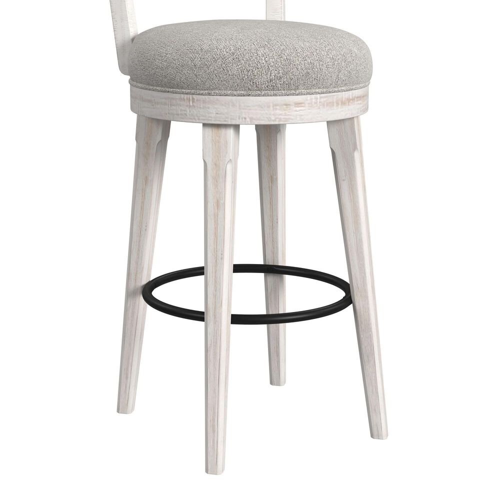 Mayberry Hill Rogen Swivel Bar Stool in Rustic White and Black, , large