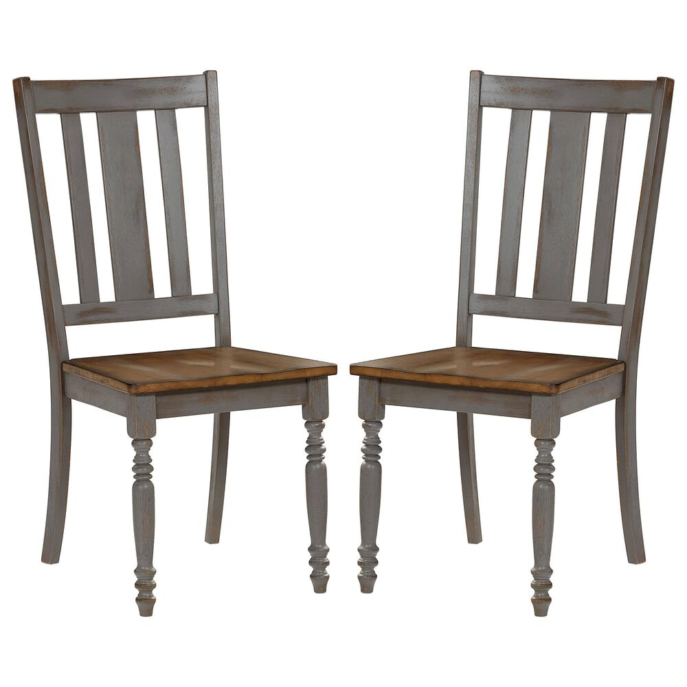 Tiddal Home Midori Dining Chair in Oak/Brushed Gray (Set of 2), , large