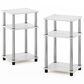 HOMLUX 3-Tier Turn-N-Tube End Table in White Oak and Chrome (Set of 2), , large