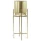 Maple and Jade 36" Dome Planter with Removable Stand in Satin Gold, , large