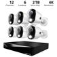 Night Owl 2-Way Audio 12 Channel DVR Security System with 2TB Hard Drive and 6 Wired 4K Deterrence Cameras, , large