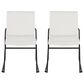 LumiSource Dutchess Side Chair with White Faux Leather Cushion in Black (Set of 2), , large