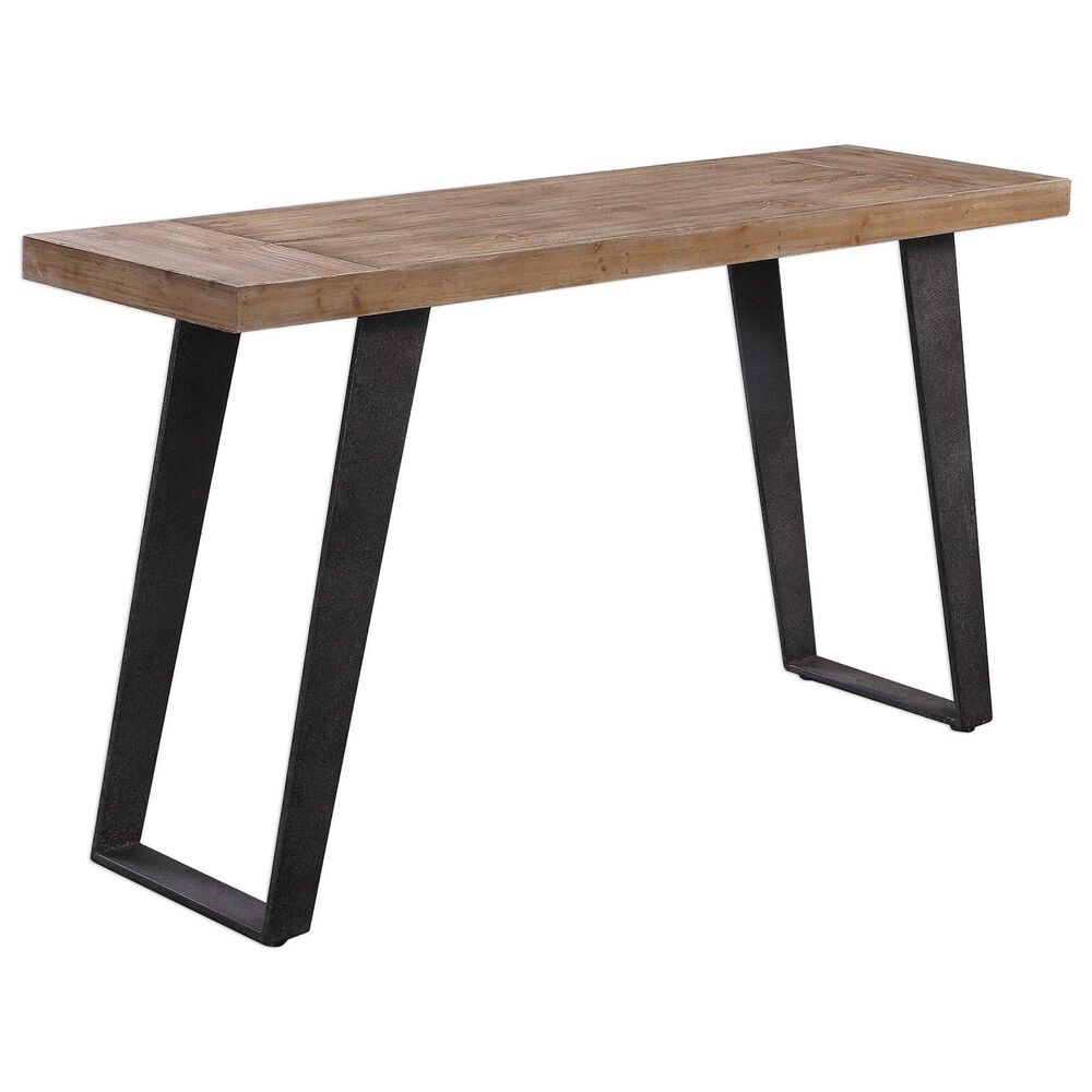 Uttermost Freddy Console Table in Weathered Oak and Black, , large