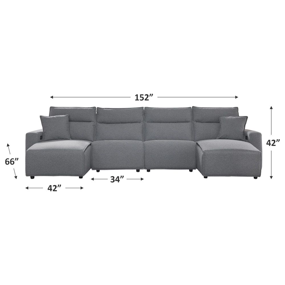 Ashley ModMax II 4-Piece Power Reclining Symmetrical Sectional in Salt and Pepper, , large