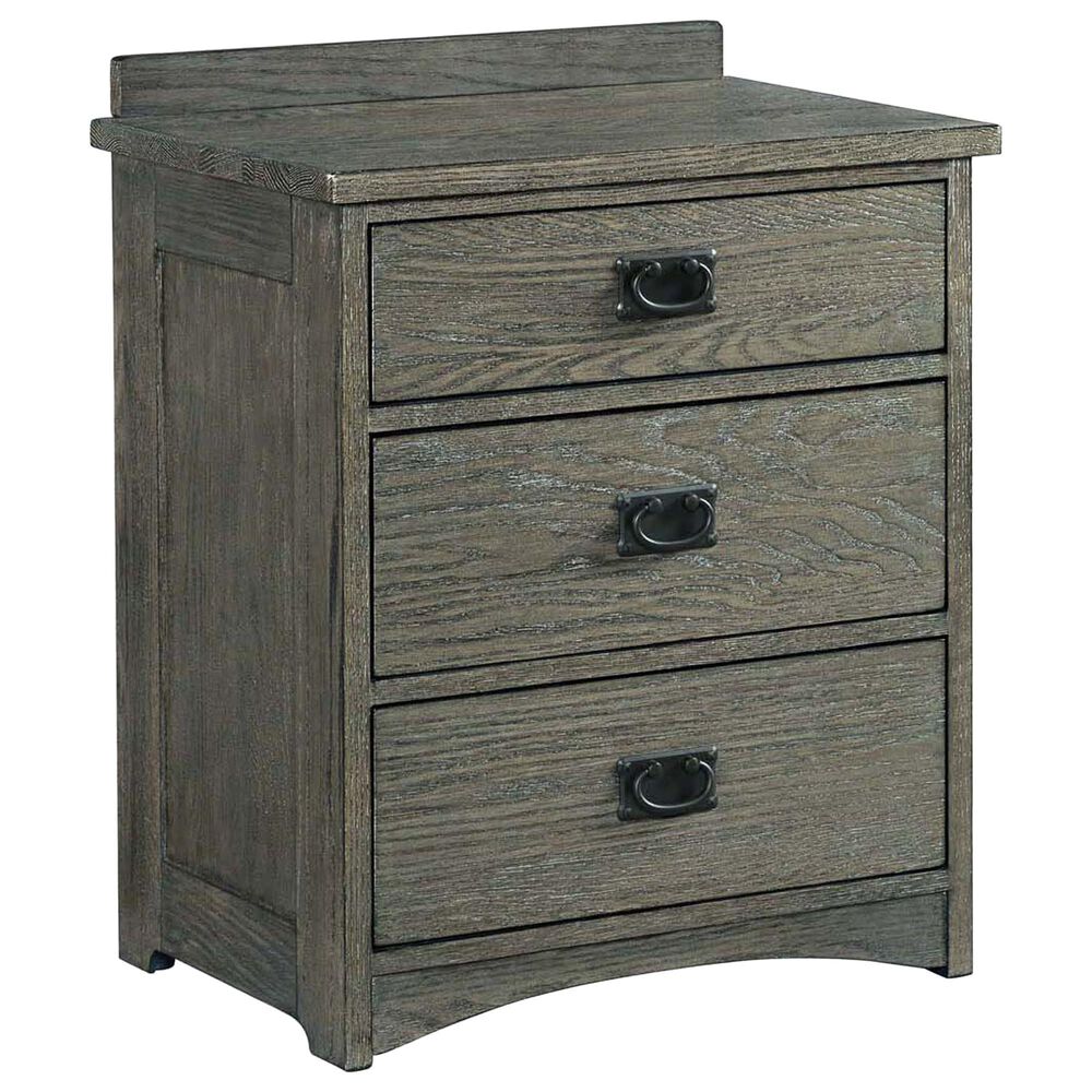 Hawthorne Furniture Oak Park 3 Drawer Nightstand in Pewter, , large