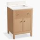 Kohler Malin 24" Single Bathroom Vanity in White Oak with Single Hole 3 cm White Quartz Top and Rectangular Sink, , large