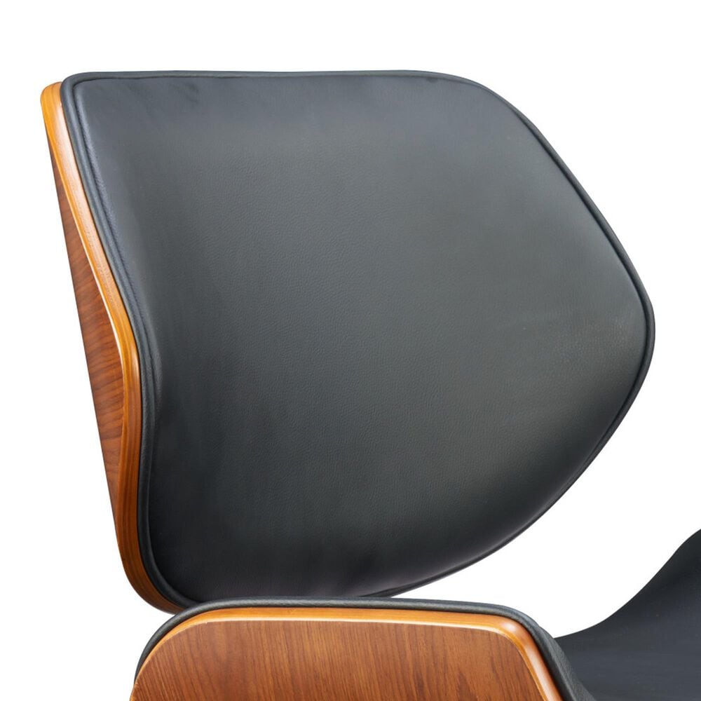 Zuo Modern Flex Low Back Office Chair with Black Faux Leather in Black and Walnut, , large