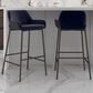 LumiSource Daniella Bar Stool with Black Velvet Upholstery in Black (Set of 2), , large