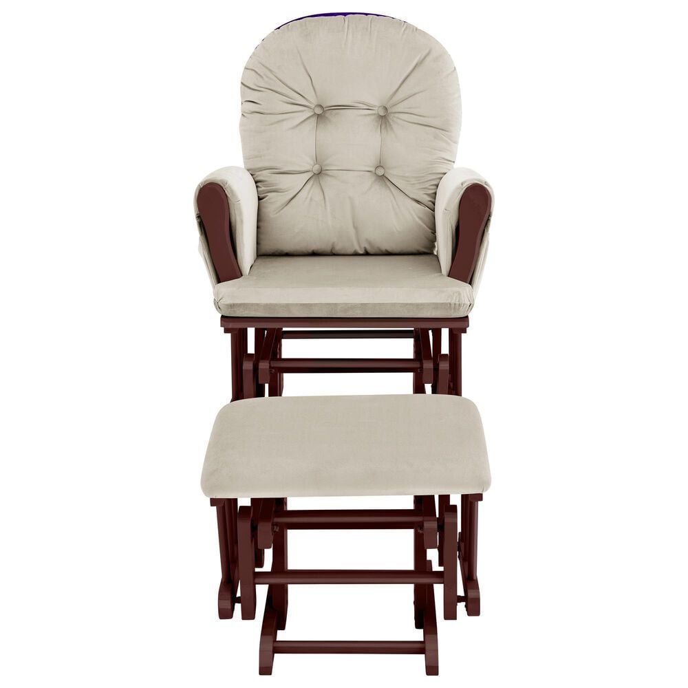 Suite Bebe Memphis Glider and Ottoman with Beige Cushion in Espresso, , large