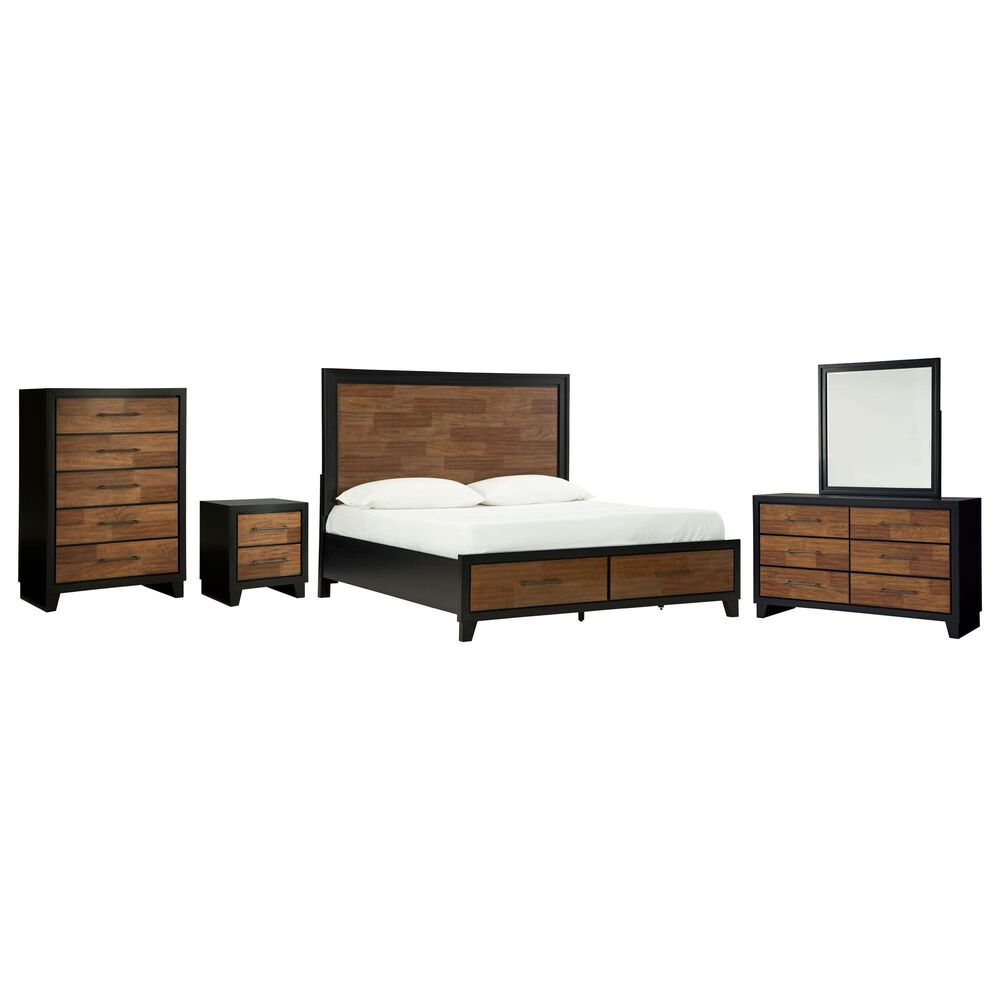 Ashley Kraeburn 5-Piece Queen Bedroom Set in Brown and Black, , large