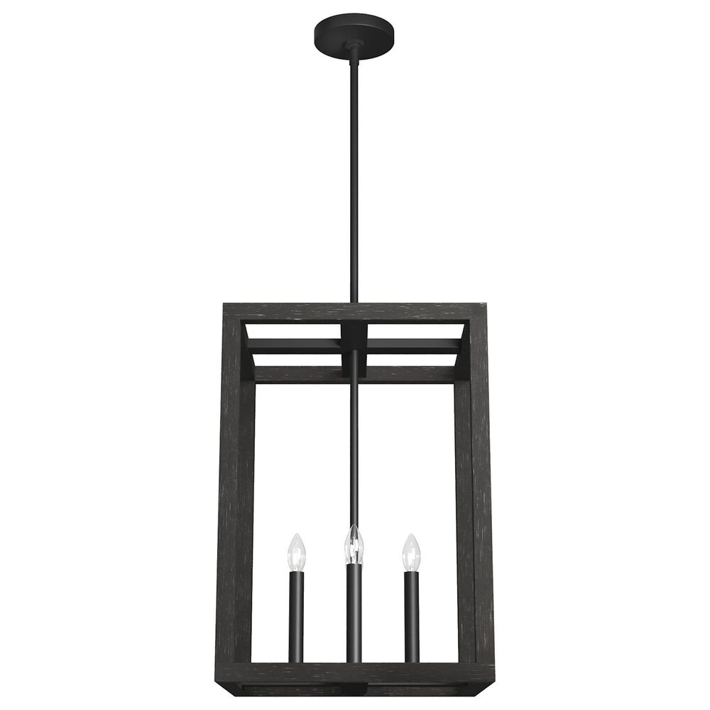Hunter Squire Manor 4-Light Pendant in Matte Black and Dark Ash, , large