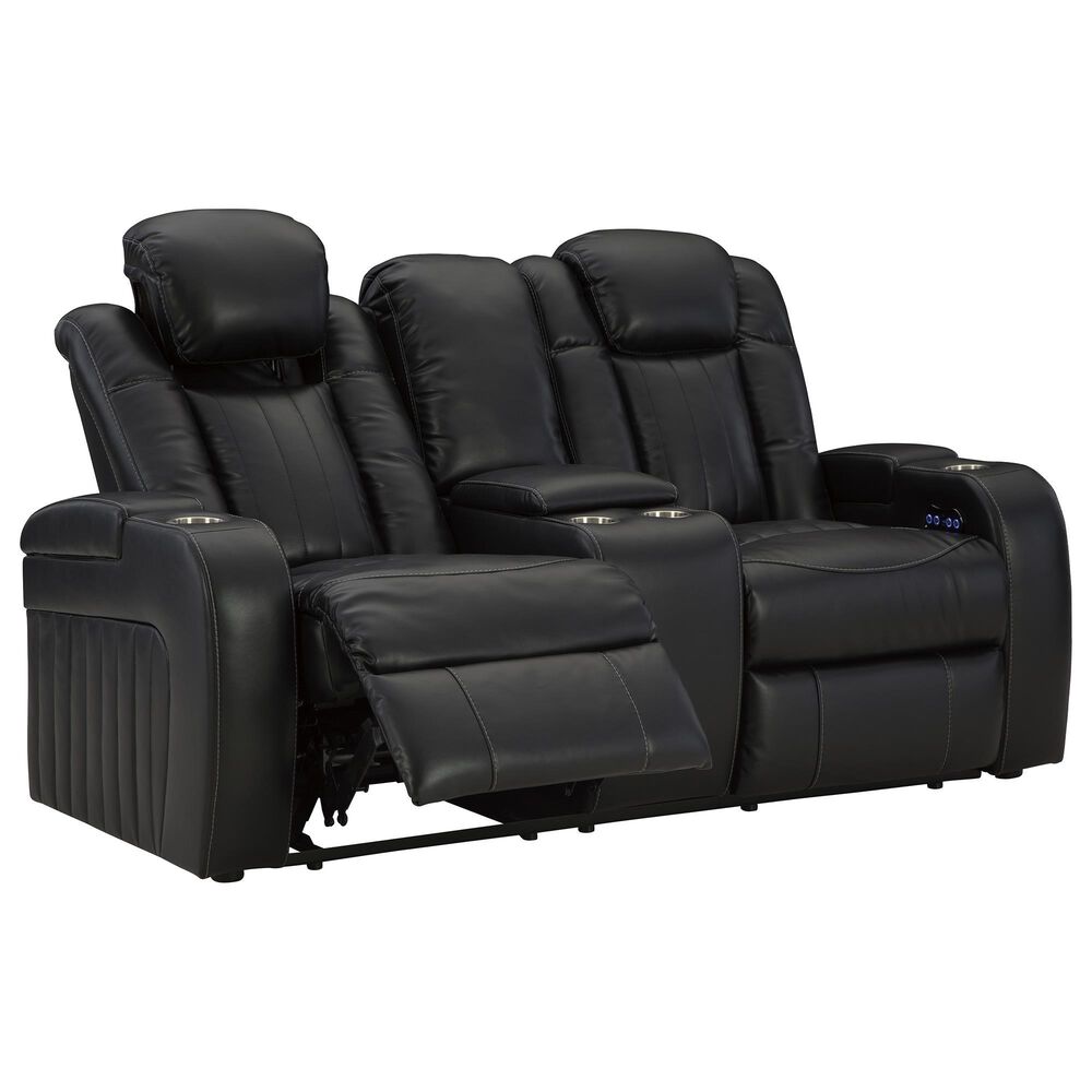 Ashley Caveman Den Power Reclining Loveseat with Console in Midnight, , large