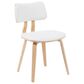 Armen Living Jaguar Side Chair with White Upholstery in Oak, , large
