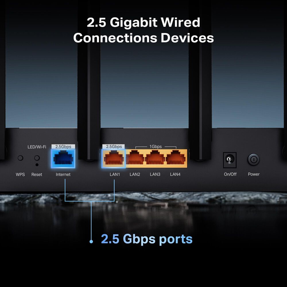 TP-Link BE6500 Dual-Band Wi-Fi 7 Router in Black, , large