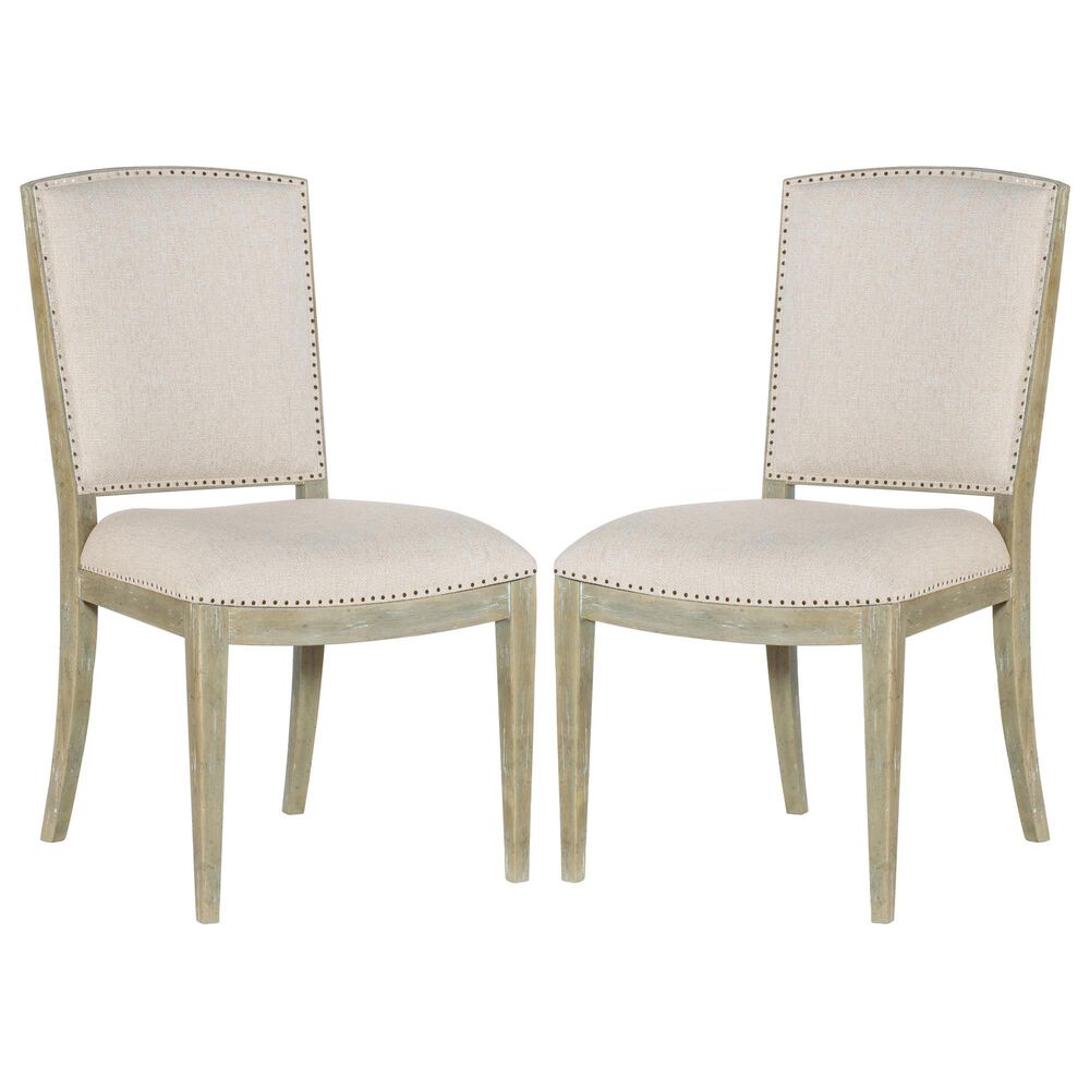 Hooker Furniture Surfrider Carved Back Side Chair with Beige Cushion in Driftwood (Set of 2), , large