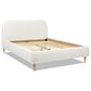 Jennifer Taylor Home Roman Queen Platform Bed with Ivory White Upholstered in Natural Whitewashed, , large