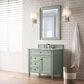 James Martin Vanities Brittany 36" Single Bathroom Vanity in Sage Green with 3 cm Victorian Silver Quartz Top and Rectangular Sink, , large
