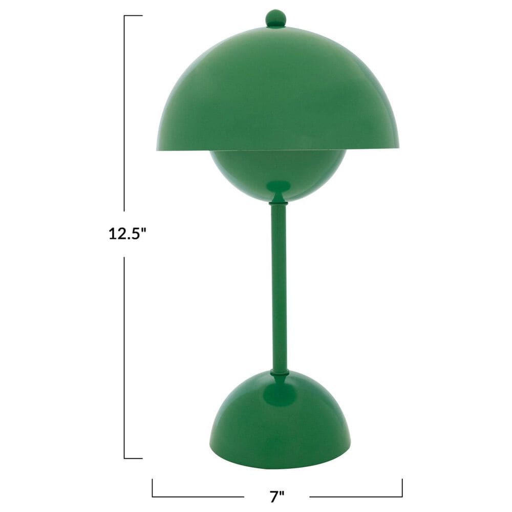 Teak Interiors Happy House Metal LED Table Lamp in Green, , large