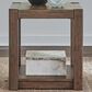 Belle Furnishings Broadmore 1-Shelf Chairside Table in Cobblestone Brown, , large