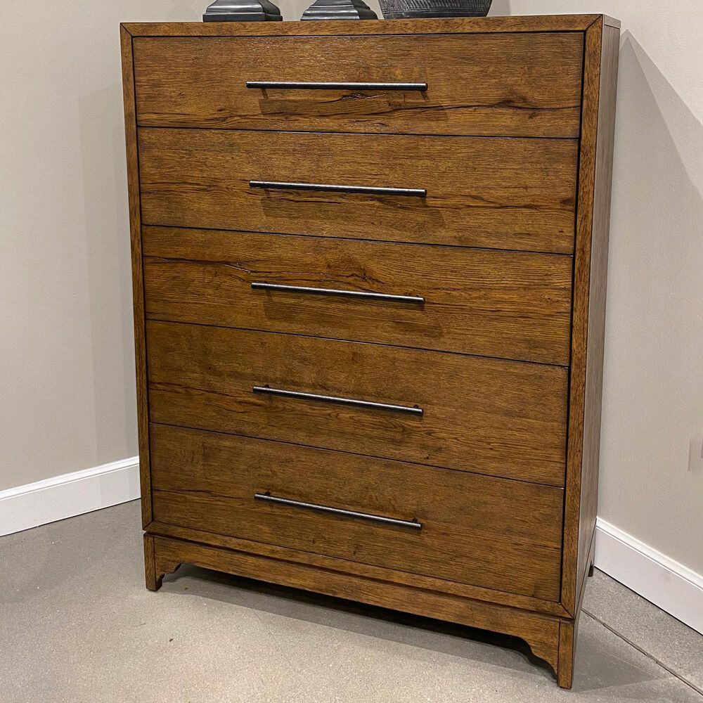 Riverside Furniture Calhoun 5-Drawer Chest in Whiskey Oak, , large