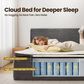 HOMLUX Plush Queen Mattress with Grey Headboard, , large