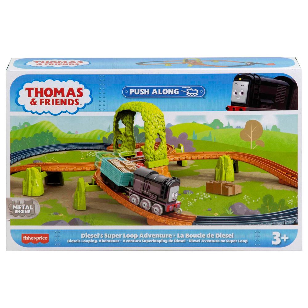 Fisher Price Diesel&#39;s Super Loop Adventure Push Along Track Set, , large