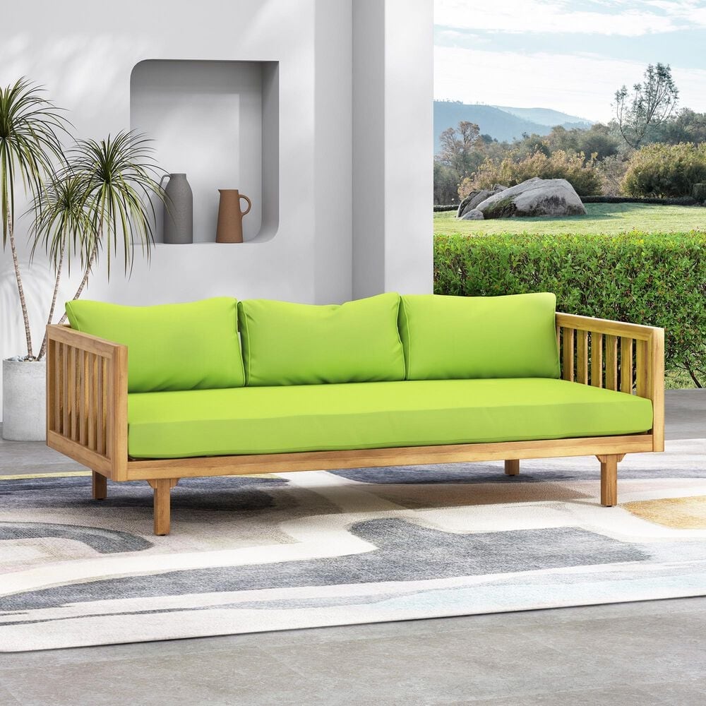 Hearth and Haven Claremont Outdoor Sofa Daybed in Green, , large