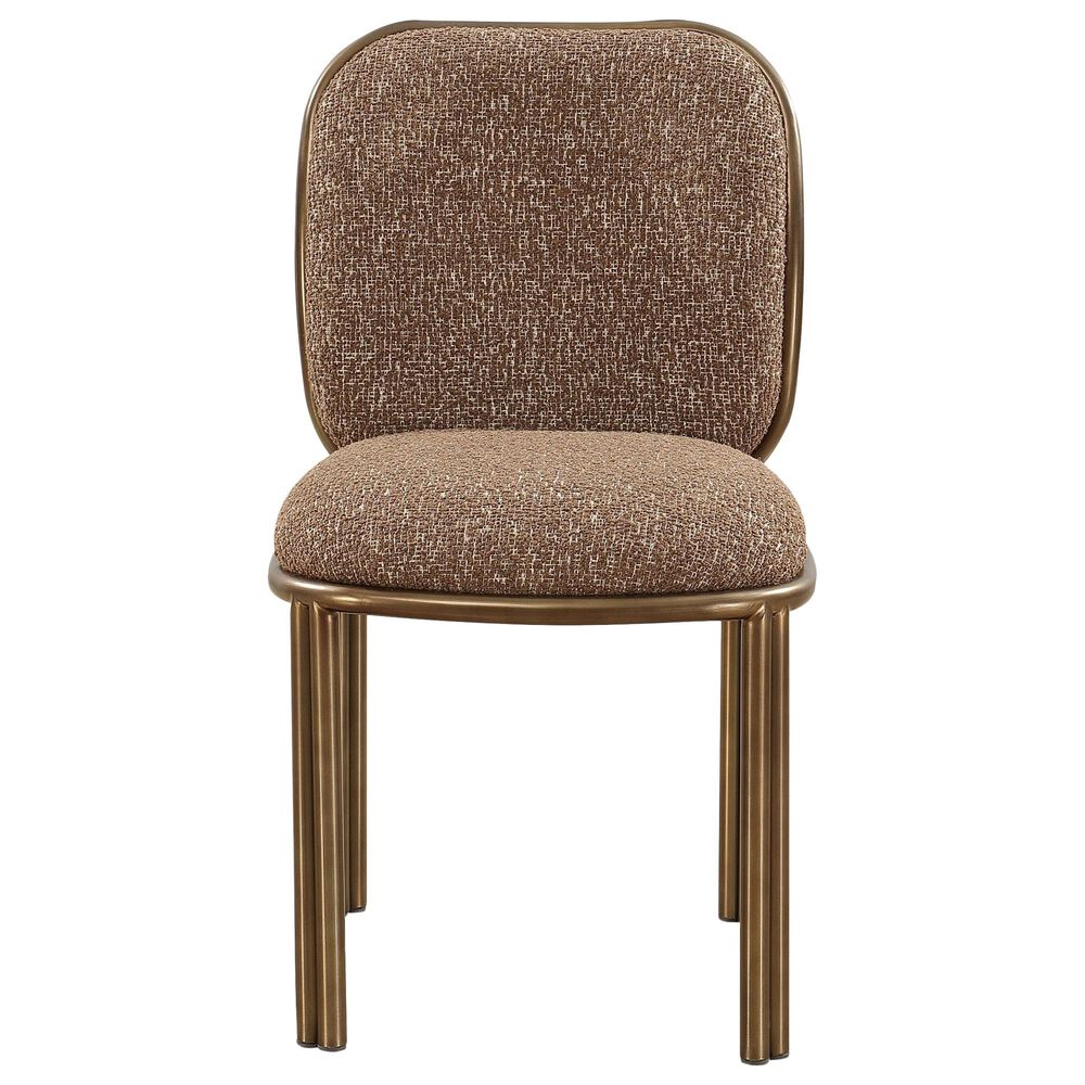 Urban Home Mataranka 7-Piece Rectangular Dining Set in Bistre and Brushed Golden Stainless Steel, , large