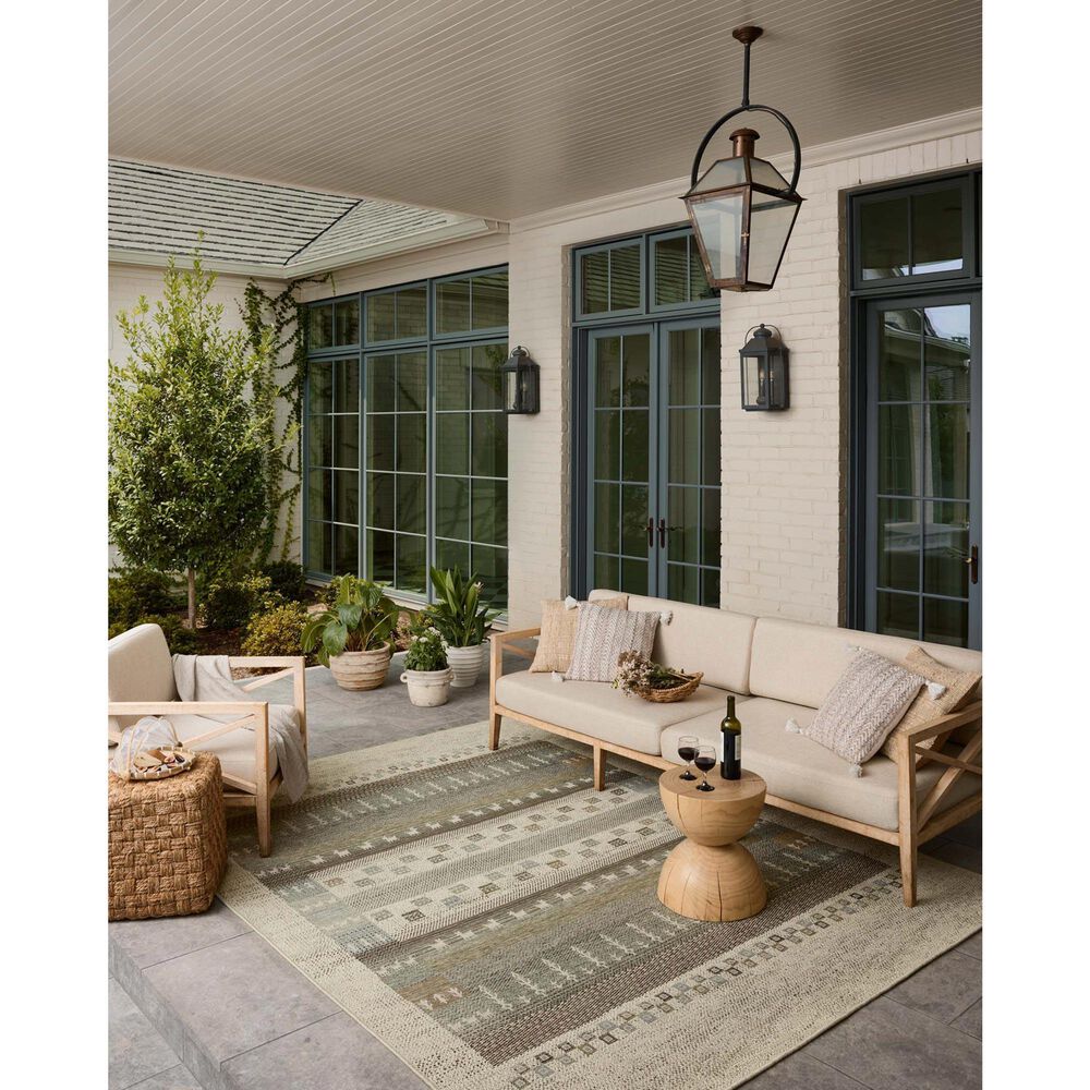 Loloi Saylor Ivory and Earth 9'2" x 13' Indoor/Outdoor Area Rug, , large